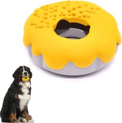 Petopia Donut Chewable Dog Toy, Yellowish-Gray, Large