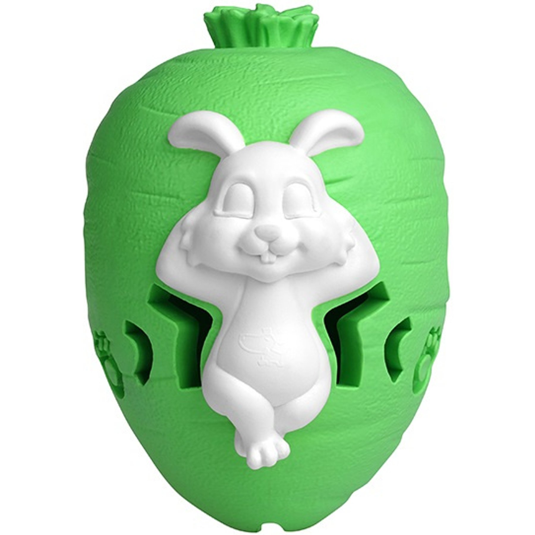 Petopia Radish Rabbit Interactive Dog Toy, Green-White, Small