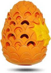 Petopia Dragon Egg Chewable Dog Toy, Orange-Yellow, Large