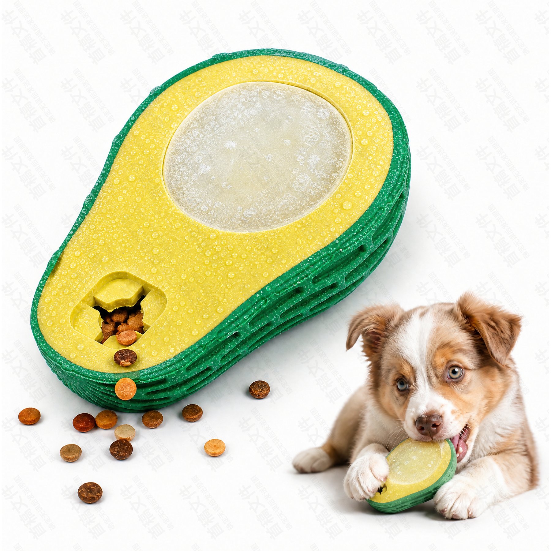 Petopia Avocado Chewing Interactive Dog Toy, Green & Yellow, Medium