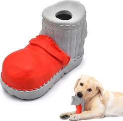 Petopia Boots Interactive Food Dispensing Dog Toy, Red-Gray, Medium