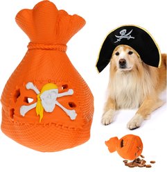 Petopia Pirate Money Bag Dog Toy, Orange & White, Large