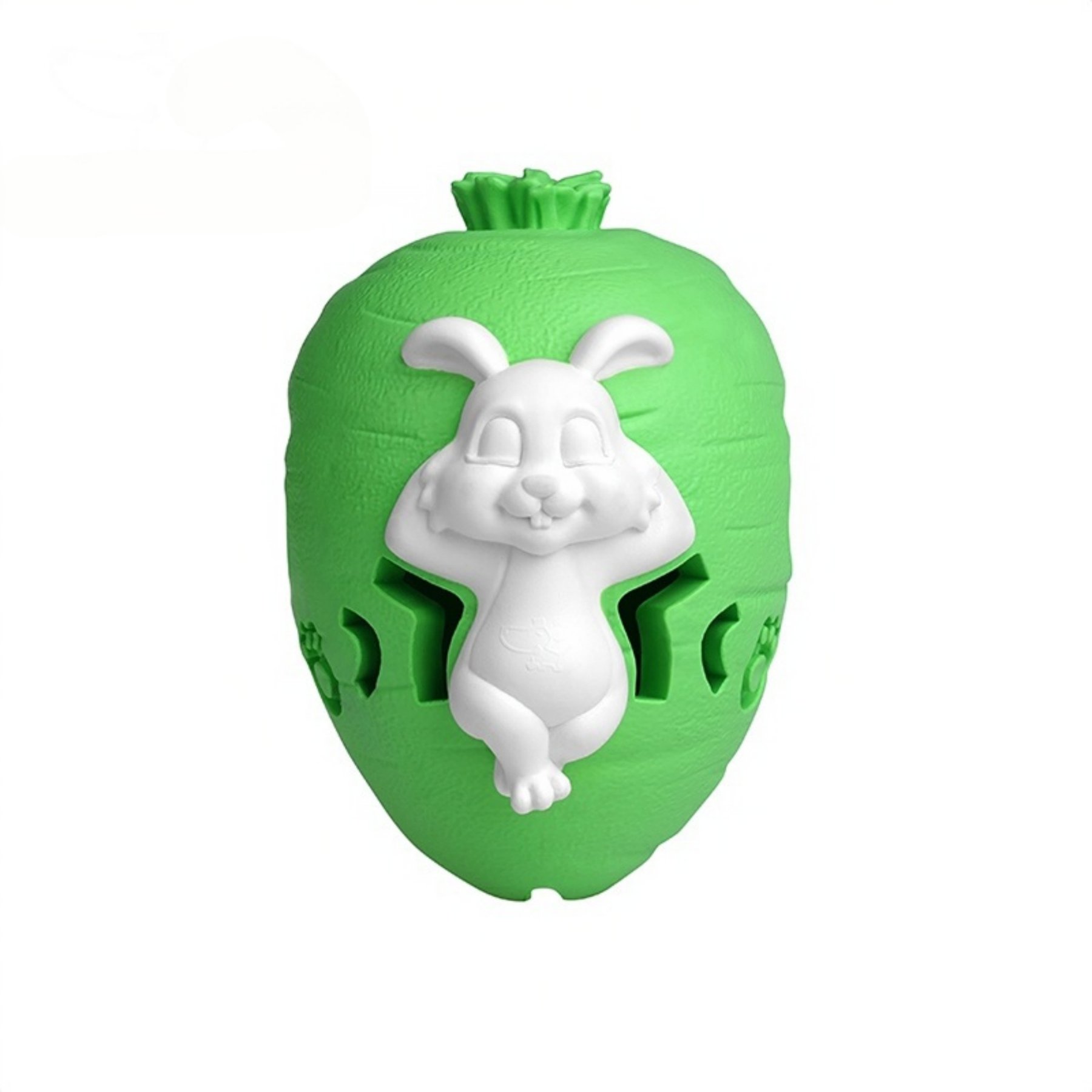 Petopia Radish Rabbit Interactive Dog Toy, Green-White, Medium