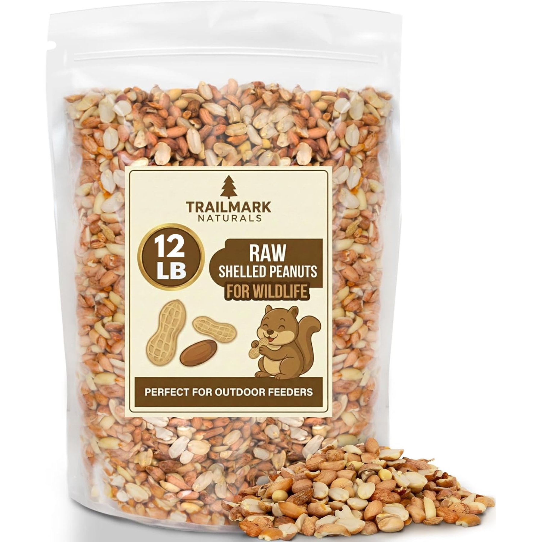 Trailmark Naturals Shelled Raw Peanuts Seed Wild Bird Food, 12-lb bag