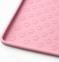 Ptlom Waterproof Dog & Cat Placemat, Pink, Small: 18 x 12-in