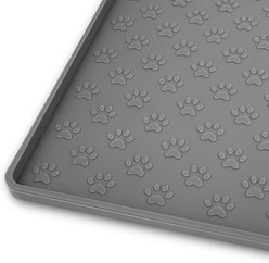 Ptlom Waterproof Dog & Cat Placemat, Grey, Large: 31 x 24-in