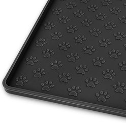 Ptlom Waterproof Dog & Cat Placemat, Black, Medium: 24 x 16-in