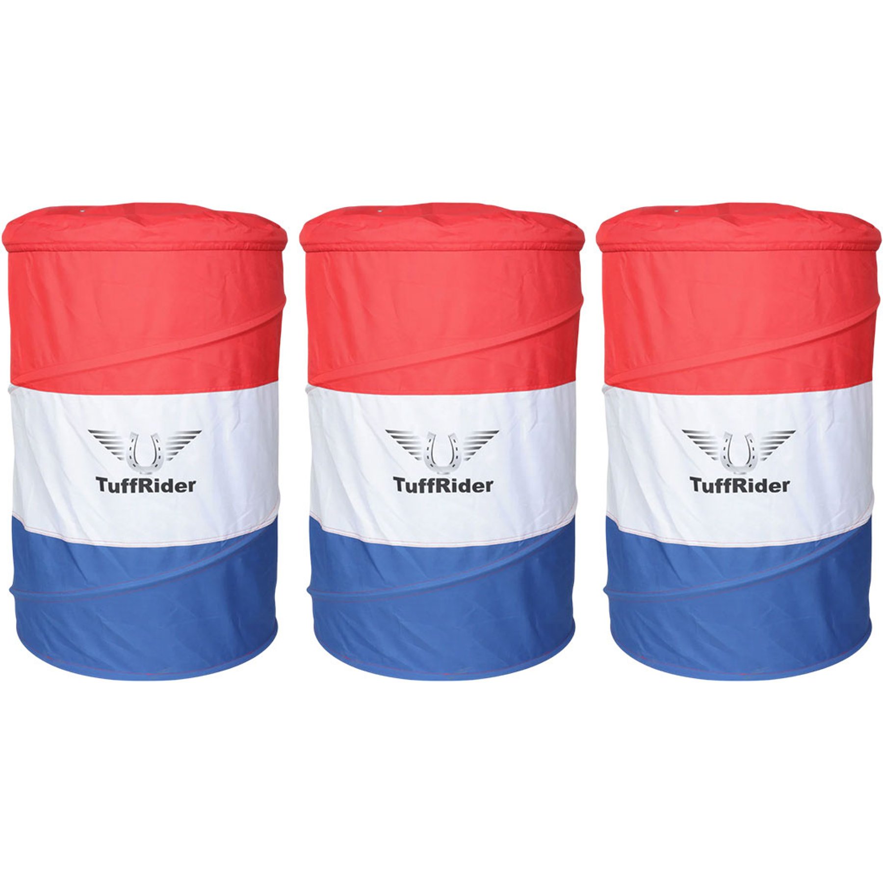 TuffRider Collapsible Horse Barrel, Red, White, Blue, 3 count