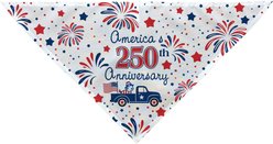 PGS Pup Truck America’s 250th Anniversary Personalized Dog Bandana, Red/White/Blue, Medium