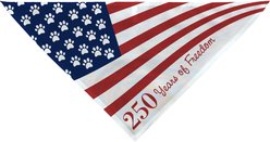 PGS Paws & Stripes 250 Years of Freedom Personalized Dog Bandana, Red/White/Blue, Medium