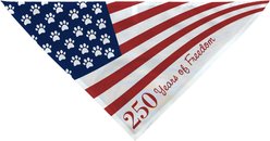 PGS Paws & Stripes 250 Years of Freedom Personalized Dog Bandana, Red/White/Blue, Small