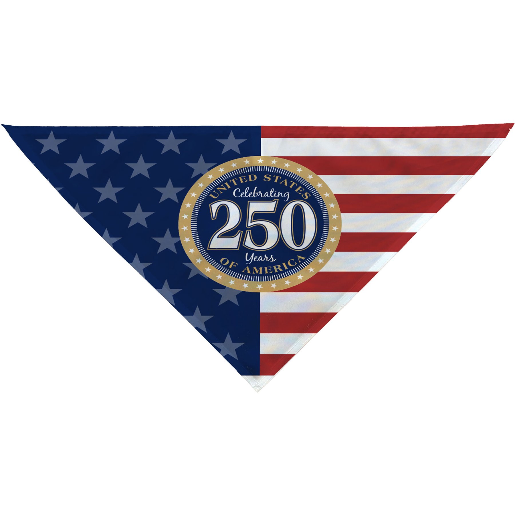 PGS Celebrating 250 Years Flag & Seal Personalized Dog Bandana, Red/White/Blue, Small