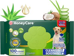 HoneyCare No Fragrance Dog Potty Pad Wipes, 100 count