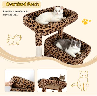 Show full view: Globlazer 78-inch Tall Sturdy Indoor Cat Tree, Leopard Print slide 3 of 8