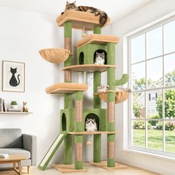 Globlazer 78-inch Tall Sturdy Indoor Cat Tree, Green