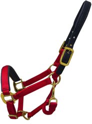 Intrepid International Premium Nylon Breakaway Halter with Padded Crown/Nose, Red, Large Horse