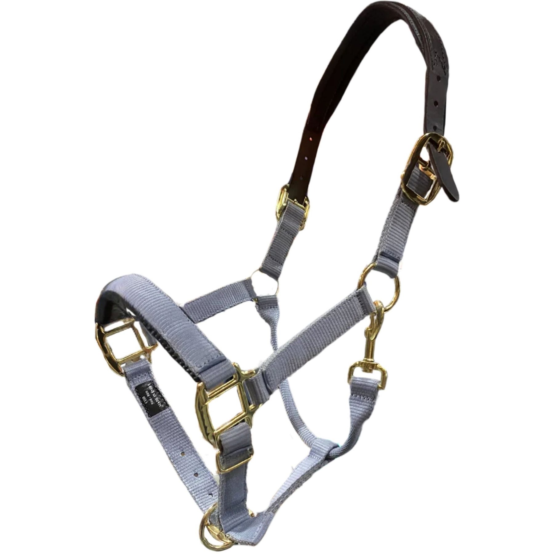 Intrepid International Premium Nylon Breakaway Halter with Padded Crown/Nose, Light Gray, Horse