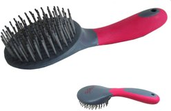 TailWrap Mane & Tail Brush Horse Tail Cord Tool, Raspberry/Gray