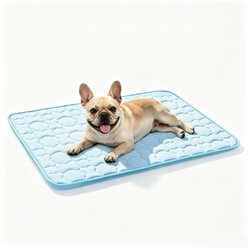 Mora Pets Anti-Slip Bottom Cooling Washable Quilted Dog Crate Mat Bed, Blue, Medium