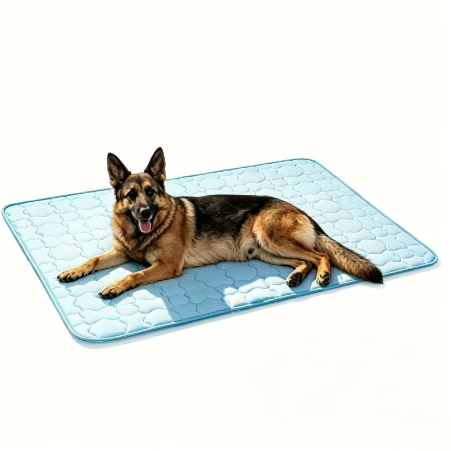 Mora Pets Anti-Slip Bottom Cooling Washable Quilted Dog Crate Mat Bed, Blue, X-Large