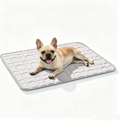 Mora Pets Anti-Slip Bottom Cooling Washable Quilted Dog Crate Mat Bed, Grey, Medium