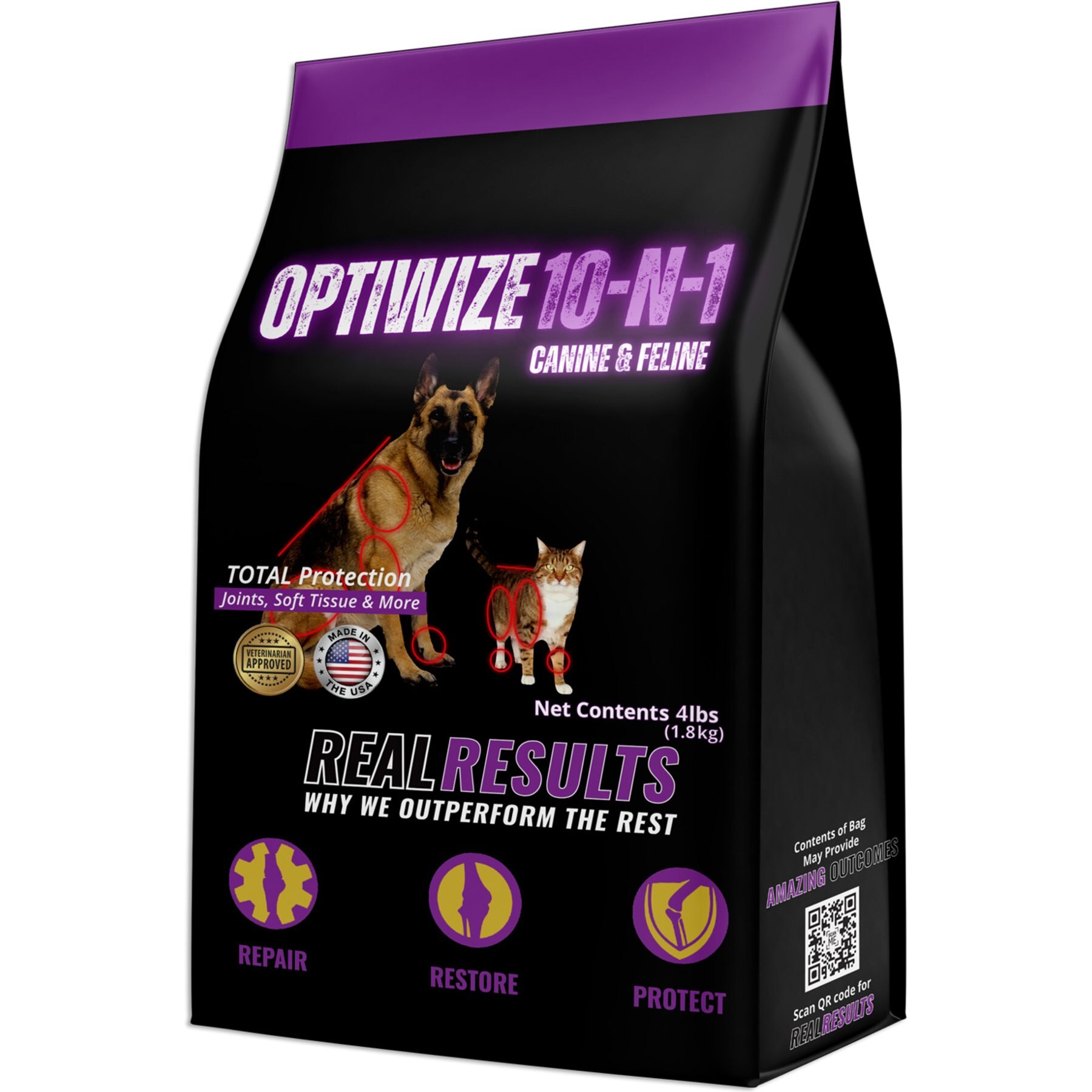 OptiWize 10-N-1 Vitamin & Mineral Liver Flavored Powder Joint Supplement for Dogs & Cats, 4-lb
