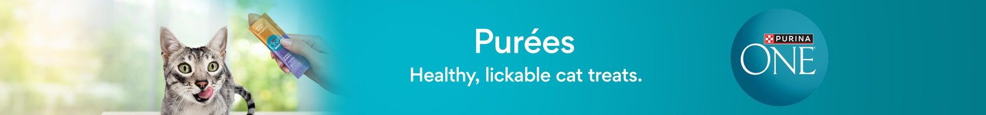 Purees Healthy, lickable cat treats.