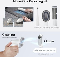 MeWang 5-in-1 Pet Hair Trimmer & Vacuum Grooming Kit with 2.5-L Dust Cup, Cordless Clippers, Low Noise & 3 Suction Modes, White slide 2 of 8