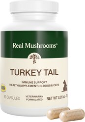 Real Mushrooms Turkey Tail Capsule Immune Supplement for Dogs & Cats, 90 count
