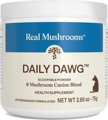 Real Mushrooms Daily Dawg Mushroom Extract Health Support Powder Supplement for Dogs, 2.65-oz jar