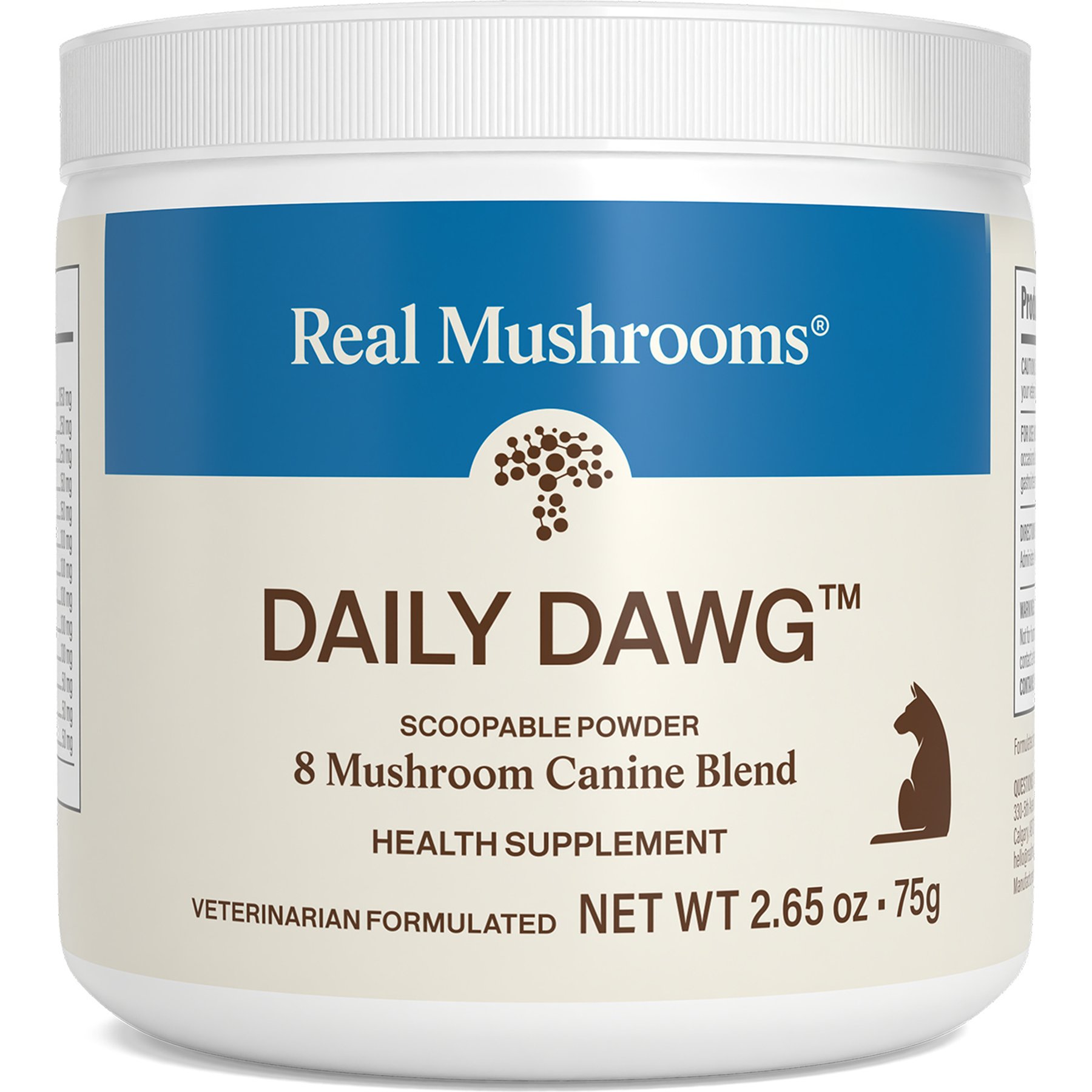 Real Mushrooms Daily Dawg Mushroom Extract Health Support Powder Supplement for Dogs, 2.65-oz jar
