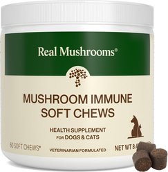 Real Mushrooms Mushroom Immune Chews Supplement for Dogs & Cats, 60 count