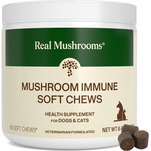 Real Mushrooms Mushroom Immune Chews Supplement for Dogs & Cats, 60 count