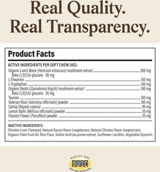 Real Mushrooms Mushroom Relax Soft Chew Calming Supplement for Dogs & Cats, 60 count slide 2 of 9
