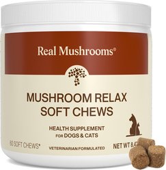 Real Mushrooms Mushroom Relax Soft Chew Calming Supplement for Dogs & Cats, 60 count