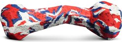Petopia W Letter Super Strength Curved Dog Bone Toy, Red, White & Blue