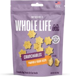 Whole Life Crunchables Pumpkin & Yogurt Grain-Free Chicken Freeze-Dried Dog Treats, 4-oz bag