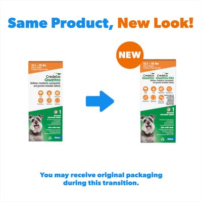 Show full view: Credelio Quattro/Credelio Quattro-CA1 Chewable Tablets for Dogs, 12.1-25 lbs, 1 Chewable (1-mo. supply) slide 2 of 7