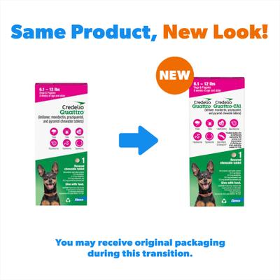 Show full view: Credelio Quattro/Credelio Quattro-CA1 Chewable Tablets for Dogs, 6.1-12 lbs, 1 Chewable (1-mo. supply) slide 2 of 7