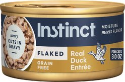 Instinct Flaked Real Duck Entree in Gravy Wet Cat Food, 3-oz can, case of 24