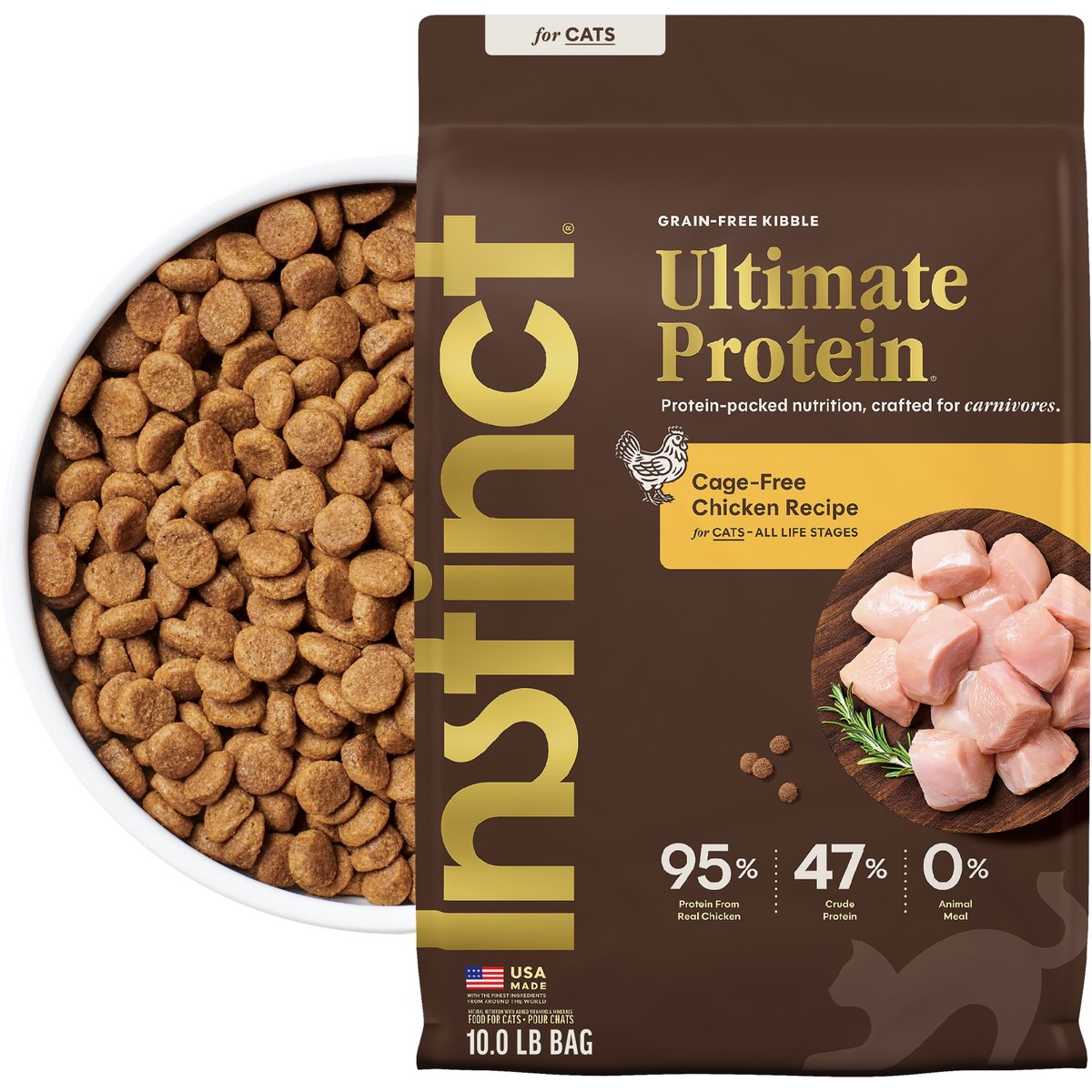 Instinct Ultimate Protein Cage-Free Chicken Recipe Grain-Free Dry Cat Food, 20-lb bundle