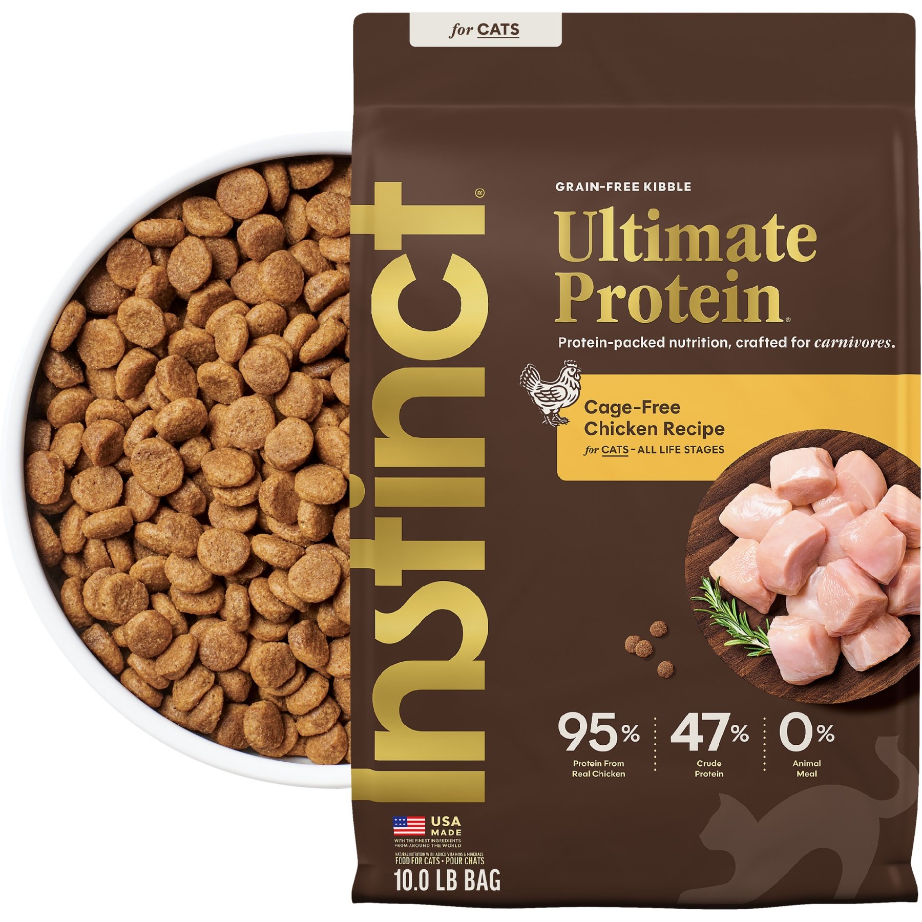 Instinct Ultimate Protein Cage-Free Chicken Recipe Grain-Free Dry Cat Food, 20-lb bundle