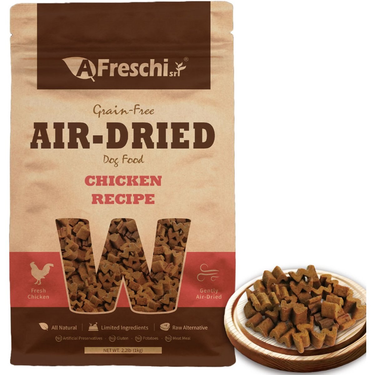 AFreschi All Lifestages Gluten-Free Chicken Recipe Air-Dried Dog Food, 2.2-lb bag