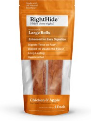 RightHide Rolls Large Chicken & Apple Flavor Natural Dog Chew, 2 count