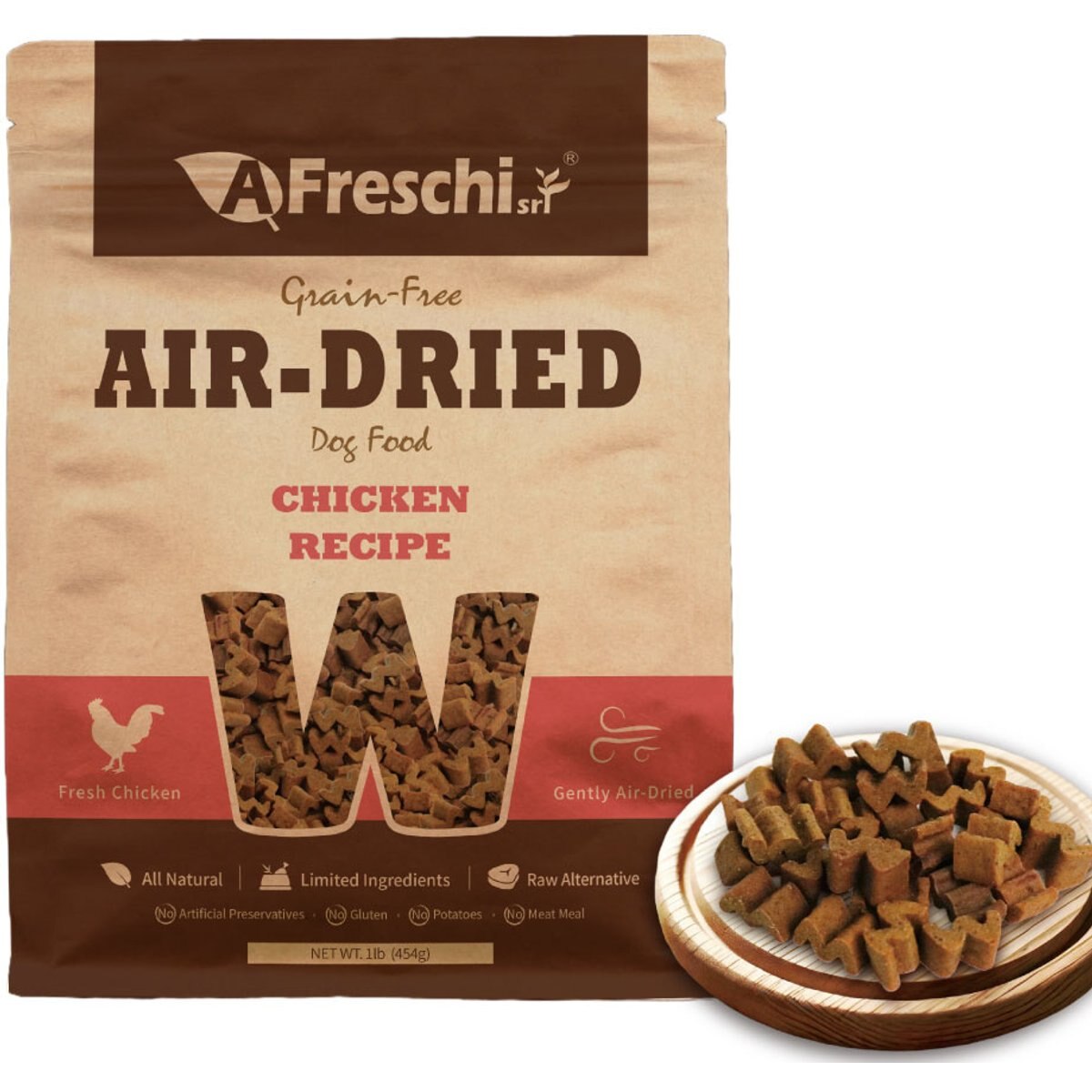 AFreschi All Lifestages Gluten-Free Chicken Recipe Air-Dried Dog Food, 1-lb bag