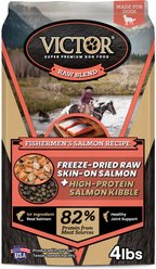 VICTOR Raw Kibble Blend Gluten-Free Fisherman's Salmon Recipe Freeze-Dried Dry Dog Food, 4-lb bag