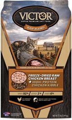 VICTOR Raw Kibble Blend Gluten-Free Farm Chicken Recipe Freeze-Dried Cat Food, 12-lb bag