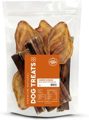 ORIGIN-88 Chew-o Duo Bully Stick & Pig Ear Mix Premium Natural Dog Treats, 1-lb bag