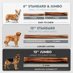 ORIGIN-88 12-inch Jumbo Bully Stick Dog Chews, 5 count slide 2 of 6