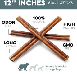 ORIGIN-88 12-inch Jumbo Bully Stick Dog Chews, 10 count slide 2 of 6